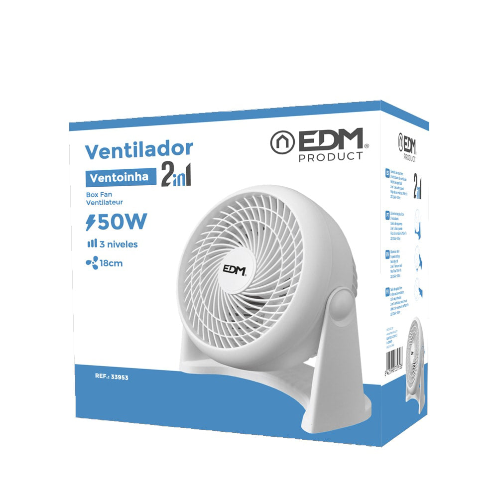 Ventilador 2 en 1 blanco EDM