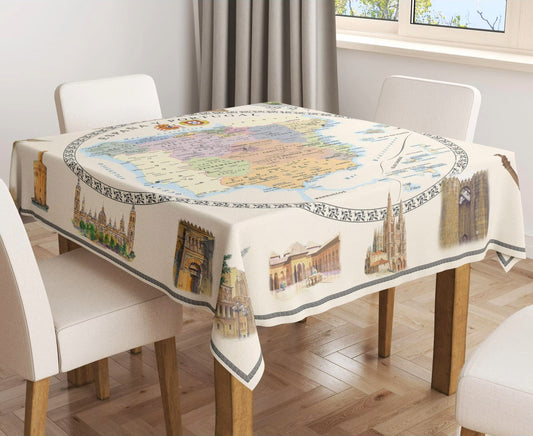 Mantel antimanchas del mapa de España y Portugal